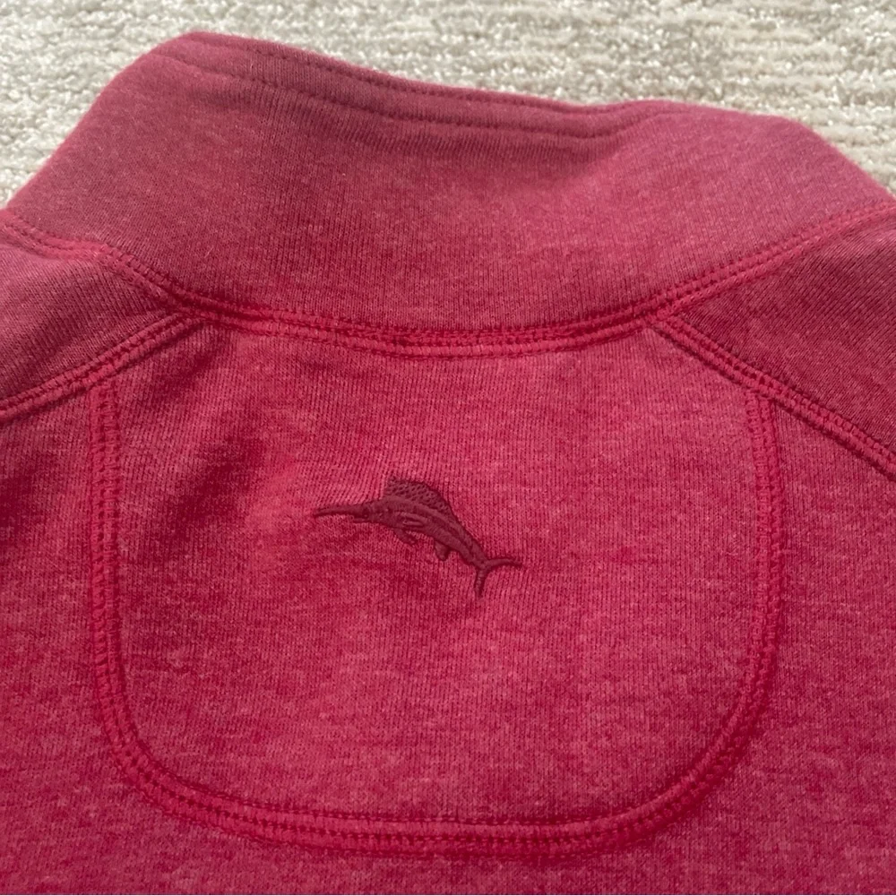 Tommy Bahama 1/4 Snap Pullover Sweater Men’s XL Reversible Mock Neck Burgundy